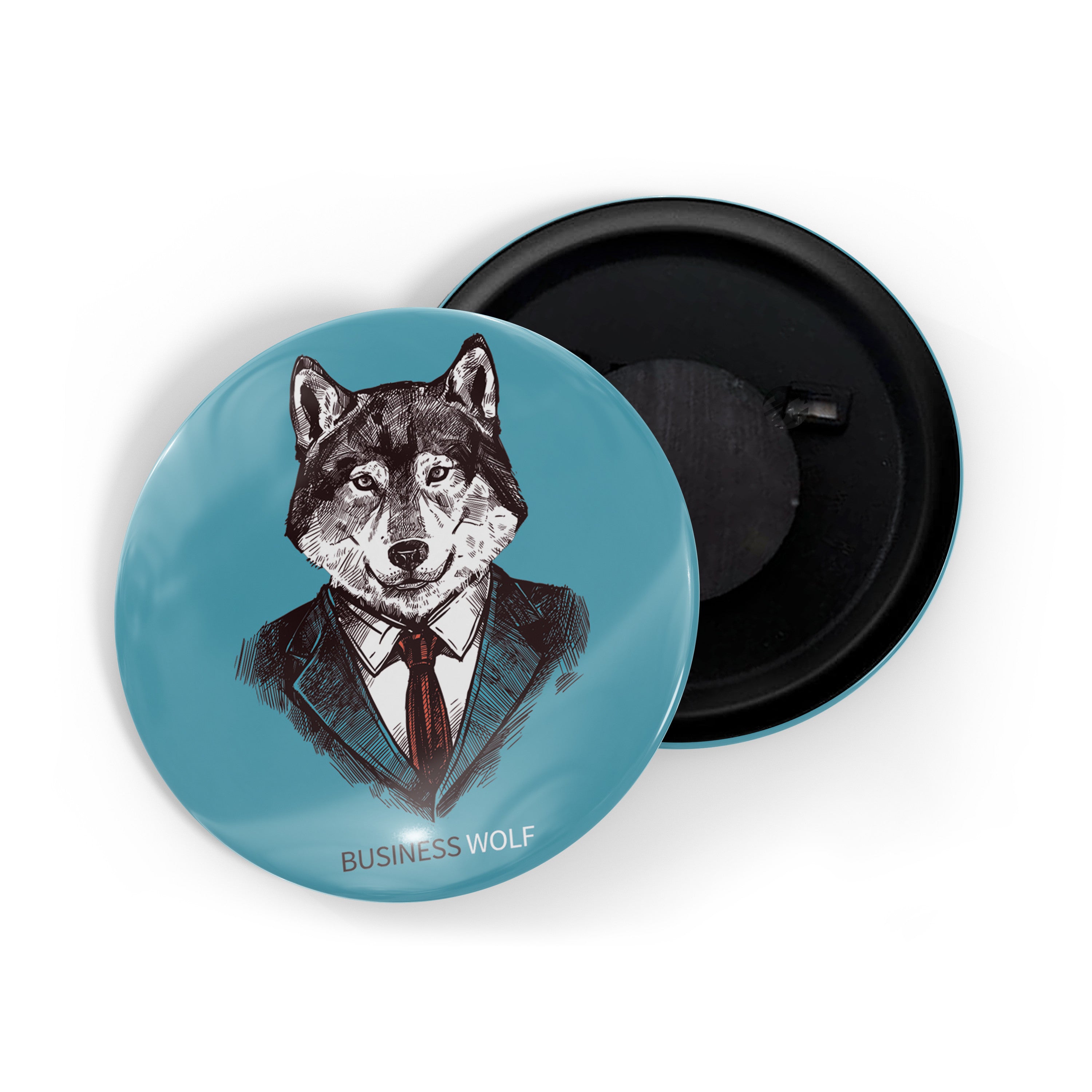 dhcrafts Fridge Magnet Multicolor Business Wolf Glossy Finish Design Pack of 1 (58mm)